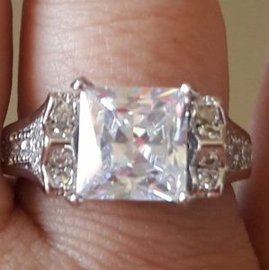 925 sterling silver white sapphire ring